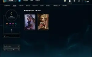 Conta diamante 1 baratinha com 2 skins e 33 champs