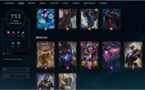 Conta League of Legends com 691 Skins