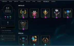 Conta League of Legends com 691 Skins