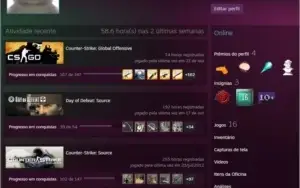 conta antiga de csgo, medalha de 5 e 10 anos de serviço