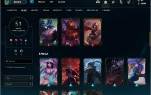 Conta platina 2 MAIN JG / ADC com 51 skins e 78 champs