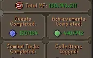 Conta OSRS endgame (2k+ ttl, infernal cape, 98 agi)