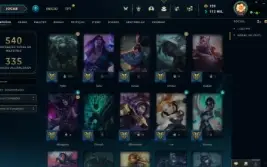 Conta LoL 295 skins todos campeões + faca val.