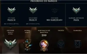 Conta de lol 186 skins Prata IV