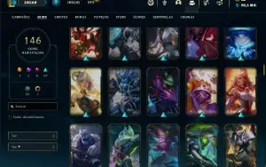 Conta bronze 1 com TODOS os champs e 146 Skins ( MAIN SUP )
