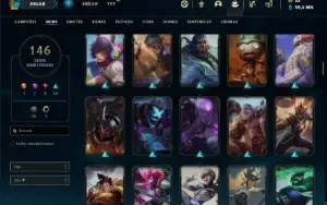 Conta bronze 1 com TODOS os champs e 146 Skins ( MAIN SUP )