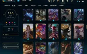 Conta bronze 1 com TODOS os champs e 146 Skins ( MAIN SUP )
