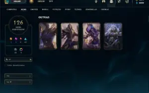 Conta Unranked com TODOS os champs e 126 Skins + 1800 RP