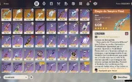 Conta Genshin +27 LENDÁRIOS! 8 Passes+/todos os t4