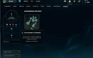 Conta ouro 2 com 42 Champs e 10 Skins + 2 Fragmentos