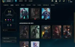 Conta ouro 2 com 42 Champs e 10 Skins + 2 Fragmentos