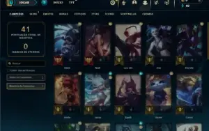 Mestre com 35 Champs e 4 Skins + 9 Fragmentos