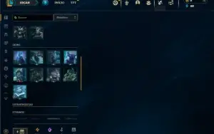 Mestre com 35 Champs e 4 Skins + 9 Fragmentos