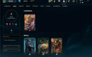 Mestre com 35 Champs e 4 Skins + 9 Fragmentos