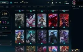 Conta LOL com 280 Skins 8 Skins míticas