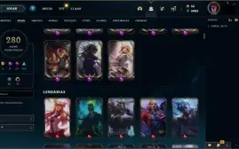 Conta LOL com 280 Skins 8 Skins míticas