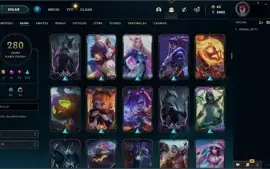 Conta LOL com 280 Skins 8 Skins míticas