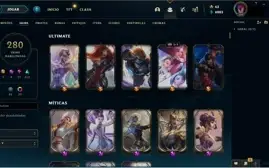 Conta LOL com 280 Skins 8 Skins míticas