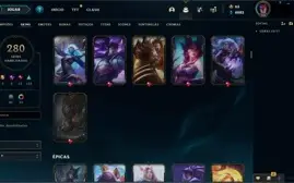 Conta LOL com 280 Skins 8 Skins míticas