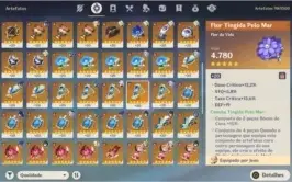 Conta Endgame Genshin Impact AR 56 com 9 T5