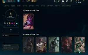 Unranked com 40 Champs e 6 Skins