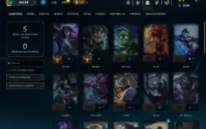 Unranked com 40 Champs e 6 Skins