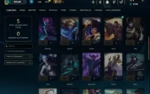 Unranked com 40 Champs e 6 Skins