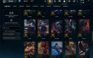 Ouro 1 com 55 Champs e 10 Skins