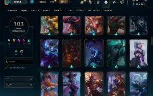 Diamante 4 com 110 Champs e 103 Skins ( Diamante 1 Flex )