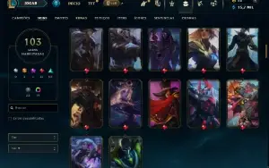 Diamante 4 com 110 Champs e 103 Skins ( Diamante 1 Flex )