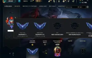 Diamante 4 com 110 Champs e 103 Skins ( Diamante 1 Flex )