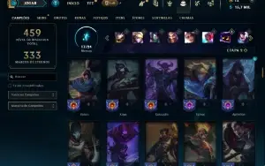 Diamante 4 com 110 Champs e 103 Skins ( Diamante 1 Flex )