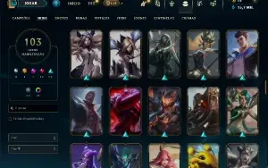 Diamante 4 com 110 Champs e 103 Skins ( Diamante 1 Flex )
