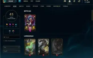 Conta bronze 4 com 70 Champs e 45 Skins