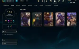 Platina 4 com TODOS os champs e 169 Skins +5 Vitoriosas