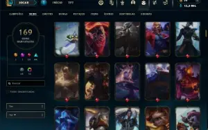 Platina 4 com TODOS os champs e 169 Skins +5 Vitoriosas