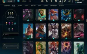 Platina 4 com TODOS os champs e 169 Skins +5 Vitoriosas