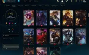 Conta lol com várias skins