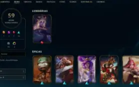 Conta League of Legends Full Acesso 59 Skins Main Sup