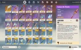 DILUC+ZHONGLI+QIQI C1+HARPA CELESTIAL+ BENÇÃO 1 MÊS