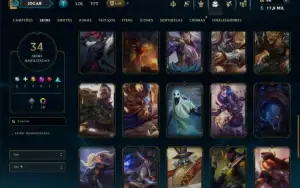 Unranked com 110 Champs e 34 Skins +8 Vitoriosas