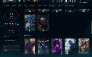 Unranked com 110 Champs e 34 Skins +8 Vitoriosas