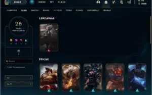 Conta ouro 4 com 65 champs e 26 skins