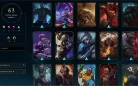 (LOL) CONTA DIAMANTE 4, 63 SKINS, 75 CAMPEÕES, NÍVEL 121