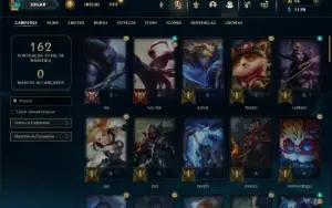 Ouro 1 com 75 Champs e 38 Skins + 2 Fragmentos