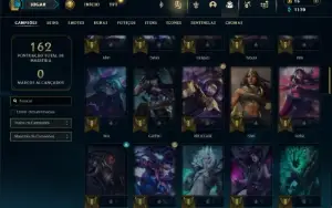 Ouro 1 com 75 Champs e 38 Skins + 2 Fragmentos