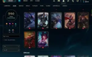 Conta diamante 4 com TODOS os champs e 290 Skins (Nivel 722)