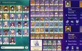 [AR 54] Xião, Zhongli e Venti + Lança de Jade + três 5*