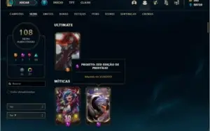 Conta platina 3 108 skin com 1,3kk de katarina e 800k de zed