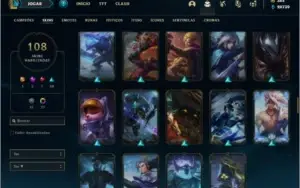 Conta platina 3 108 skin com 1,3kk de katarina e 800k de zed